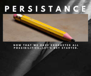 Persistence. A picture of a worn chewed up number 2 yellow pencil.